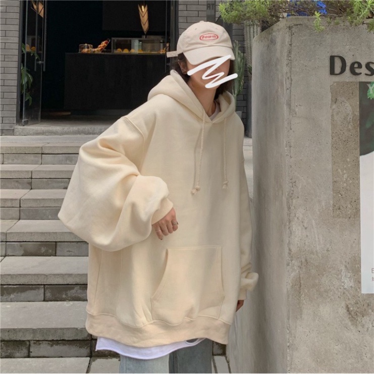 Áo khoác nam nữ thể thao Áo sweater hoodie nỉ bông kiểu dáng thể thao form rộng unisex trơn basic HD1