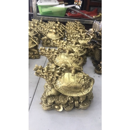 Long quy rùa đầu rồng bằng đồng cõng con linh vật trấn trạch cầu sức khoẻ trường thọ sinh sôi nảy nờ