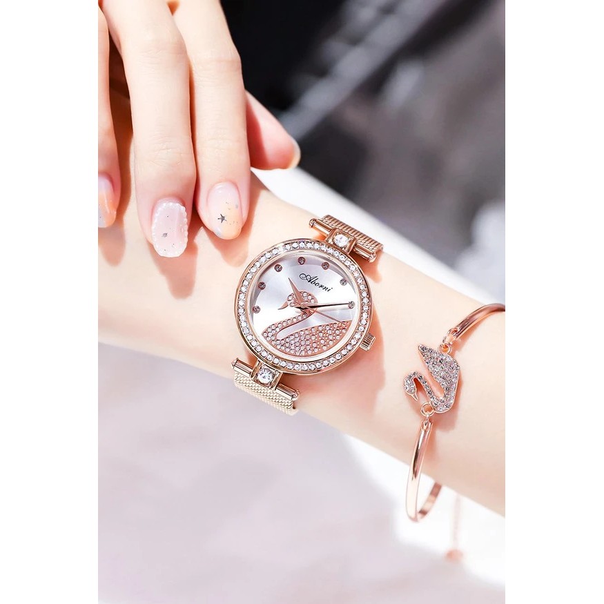 Đồng hồ nữ dây kim loại Aborni Swan Combo | BigBuy360 - bigbuy360.vn