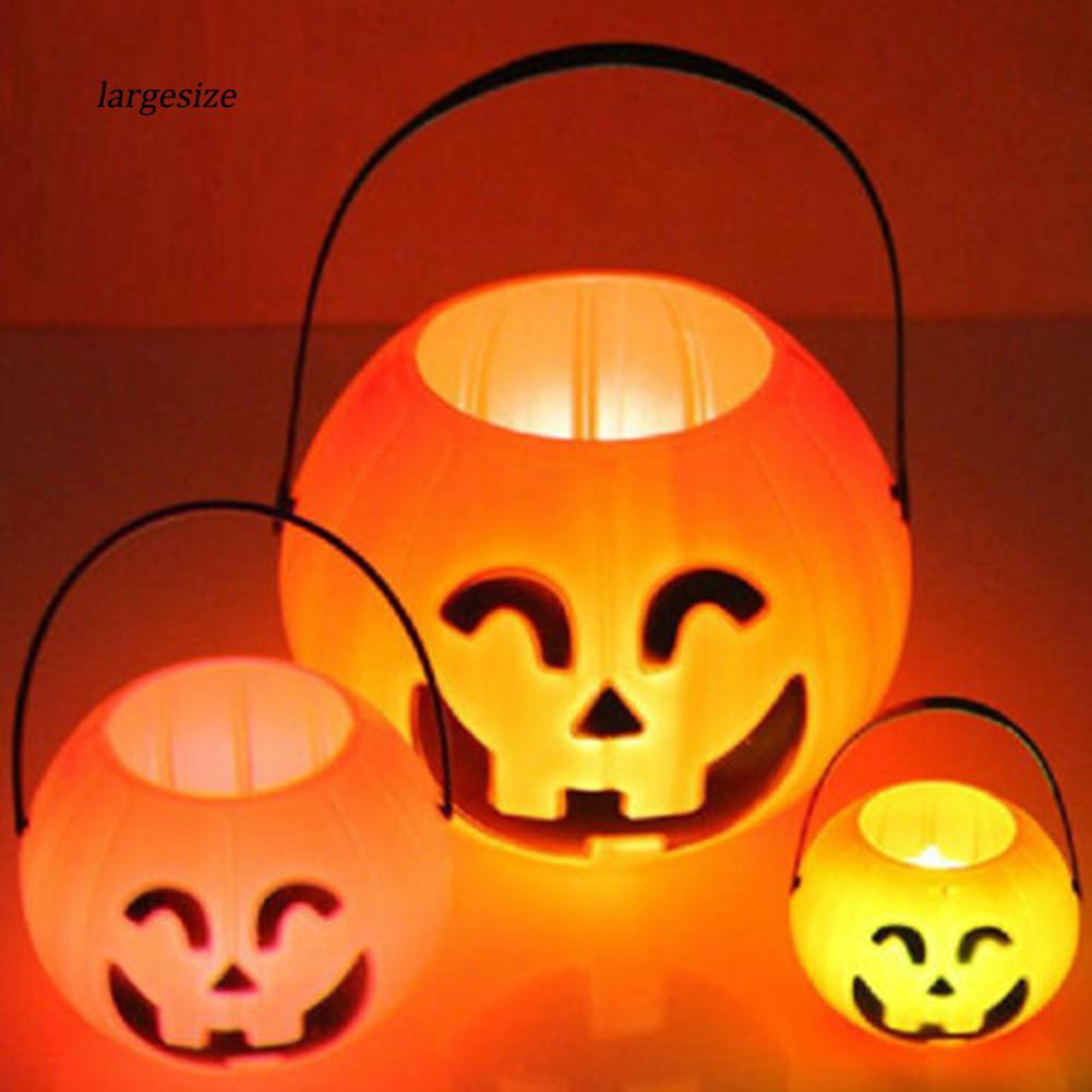 Đèn quả bí ngô GIỎ ĐỰNG KẸO dùng trang trí lễ hội Halloween độc đáo