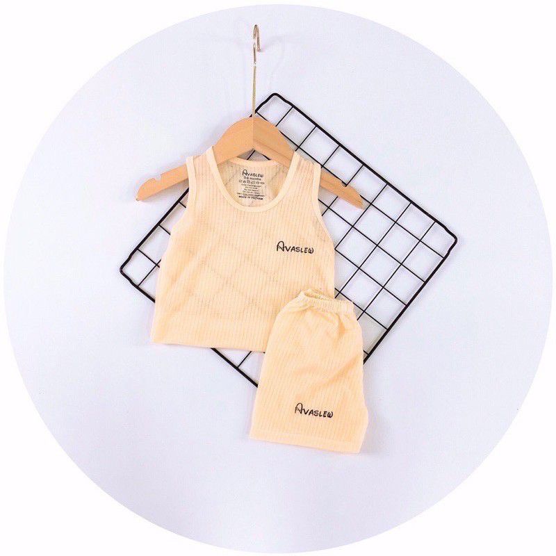 !!!SALE!!! Bộ cotton ba lỗ tăm tre AVALEW cho bé 6-14kg