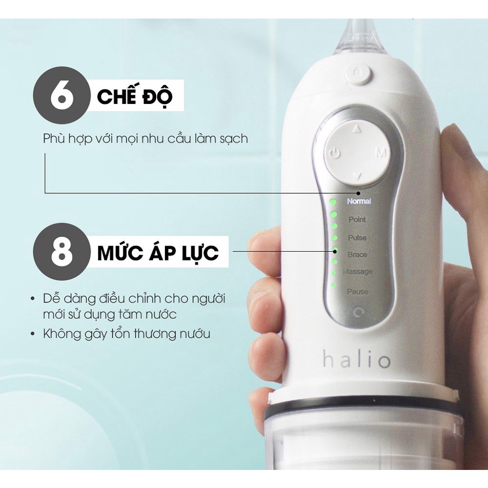Máy Tăm Nước Cầm Tay Làm Sạch Răng Miệng, Chăm Sóc Nướu Halio Professional, UltraClean Cordless Oral Irrigator
