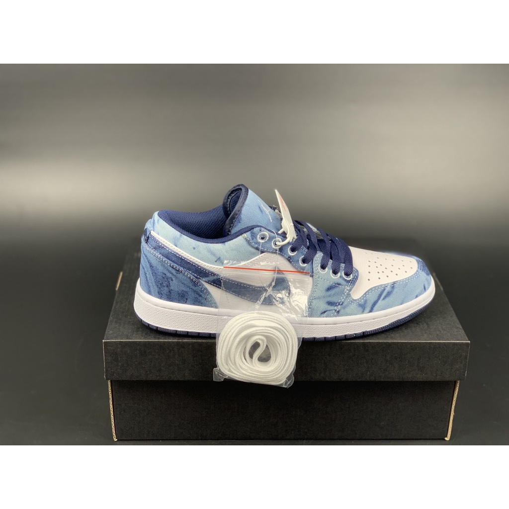 Giày thể thao nam nữ Jordan Denim loang bò cổ thấp  - J35