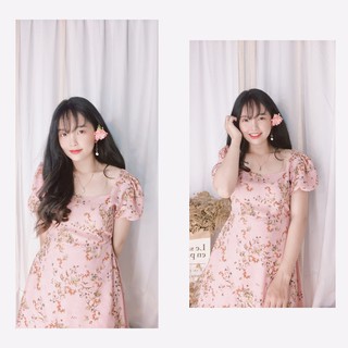 Đầm voan xoè xếp ly ngực
