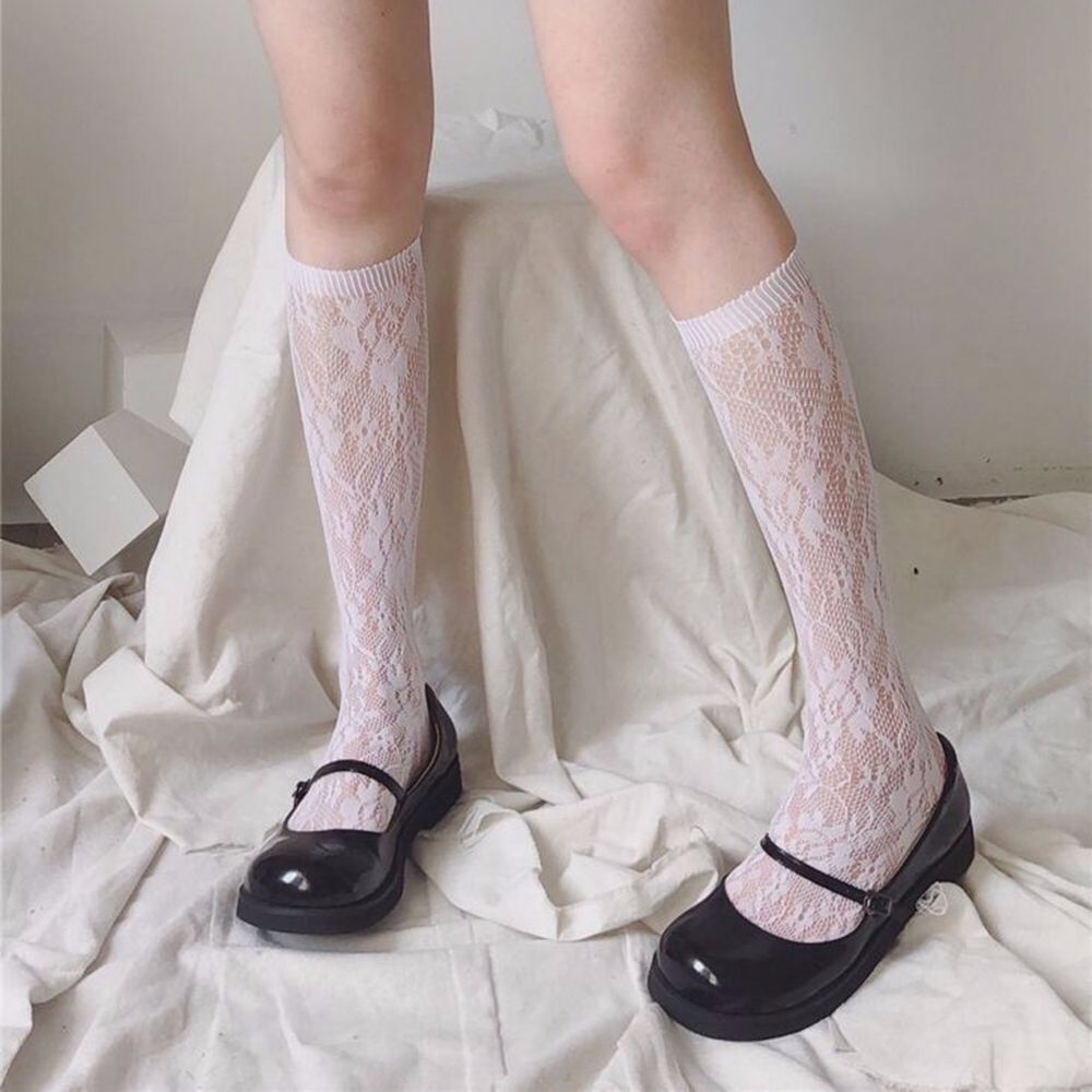 Vớ Lưới Dài Đến Đầu Gối In Họa Tiết Phong Cách Gothic Nhật Bản Ngọt Ngào Quyến Rũ Cho Nữ
