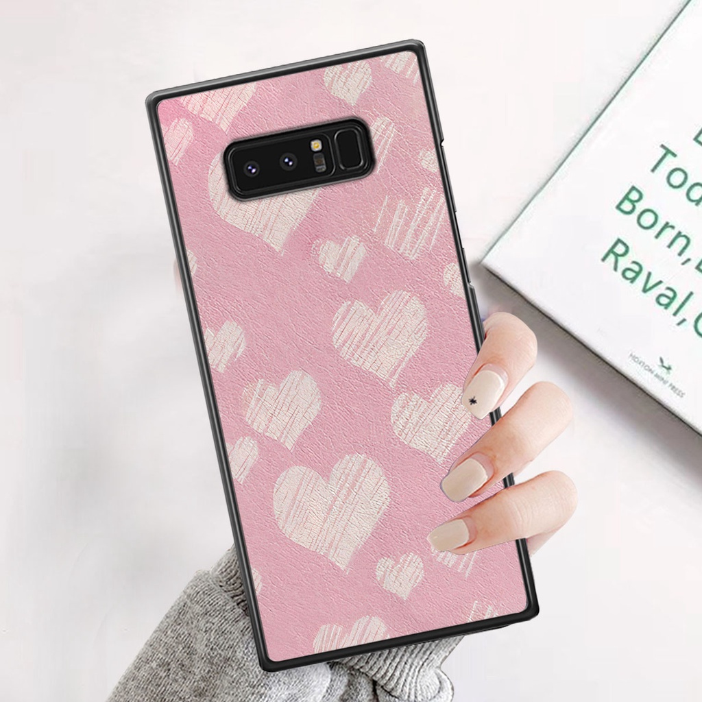 Ốp Samsung Note 8 caro trái tim cá tính, thời trang siêu đẹp, siêu phong cách
