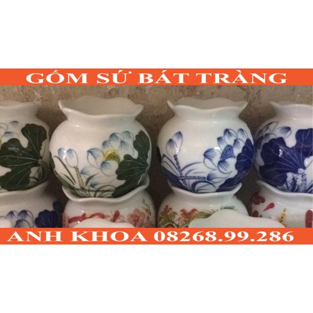 Đèn xông tinh dầu - Gốm sứ Bát Tràng Anh Khoa