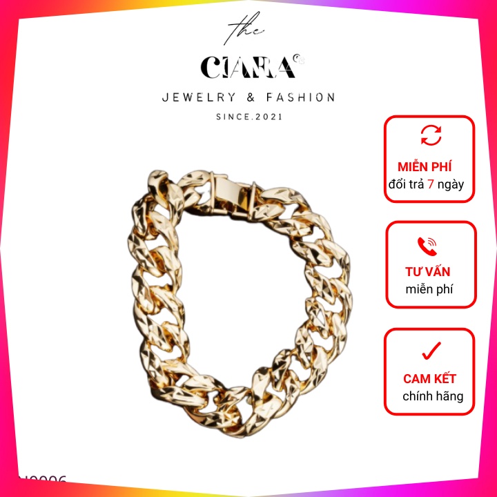 Lắc Tay Nam ⚡𝐒𝐈𝐄̂𝐔 𝐒𝐀𝐍𝐆⚡Lắc Nam Mạ Vàng 18k Cao Cấp CIARA - LN0006