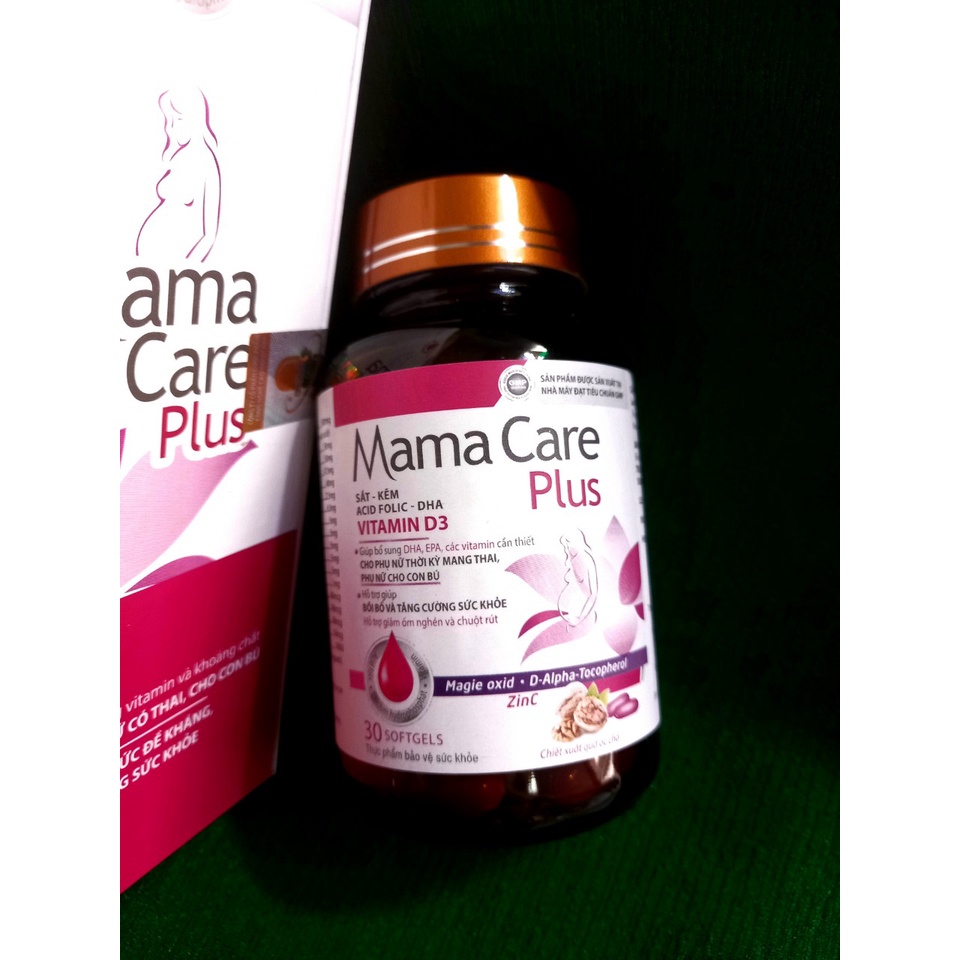 30 viên Sắt bà bầu Mama Care Plus, hỗ trợ giảm ốm nghén, chuột rút