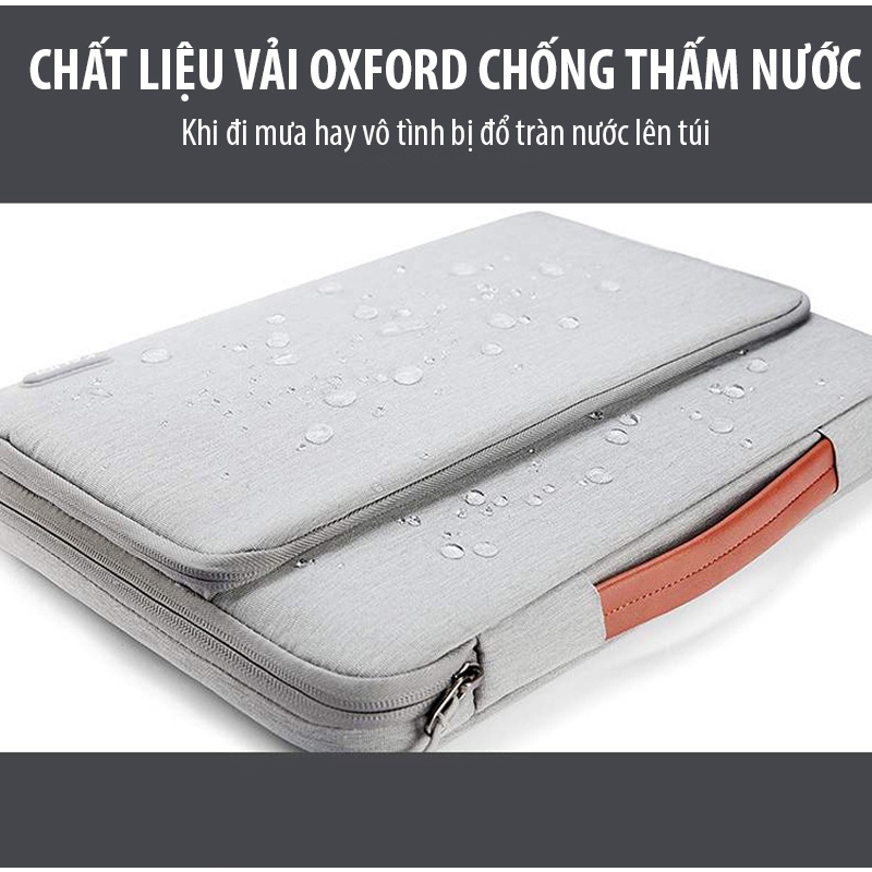 Túi chống sốc Laptop, Macbook, Huawei mở dọc, siêu mỏng kèm quai xách