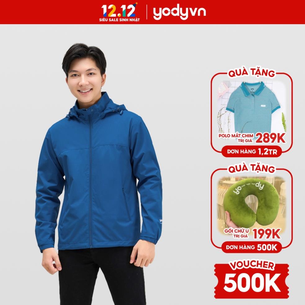 Áo gió nam YODY local brand vải kaki dày dặn, form ôm dáng, chống nắng, trượt nước, áo khoác nam cao cấp AKM4027 😍