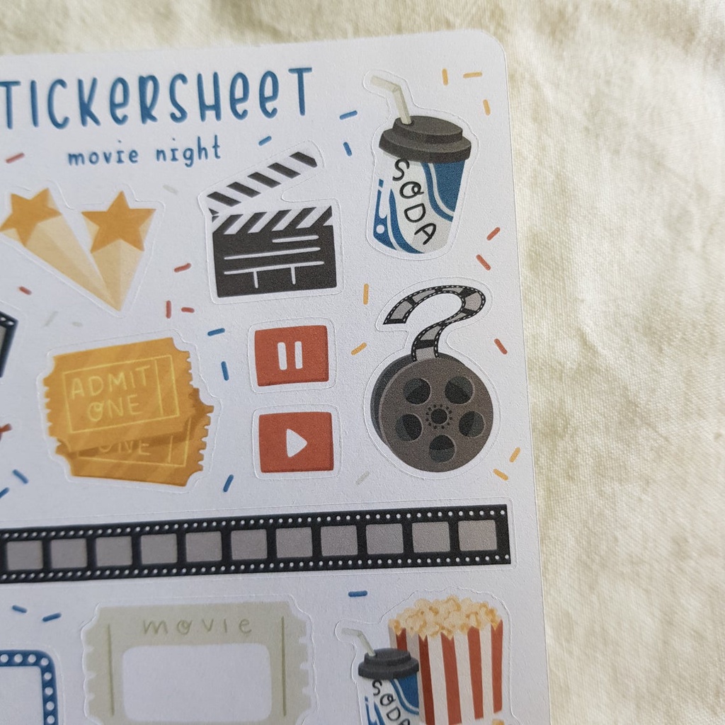 Sticker Sheet : Movie Night - Chuyên dán sổ | Bullet Journal Stickers