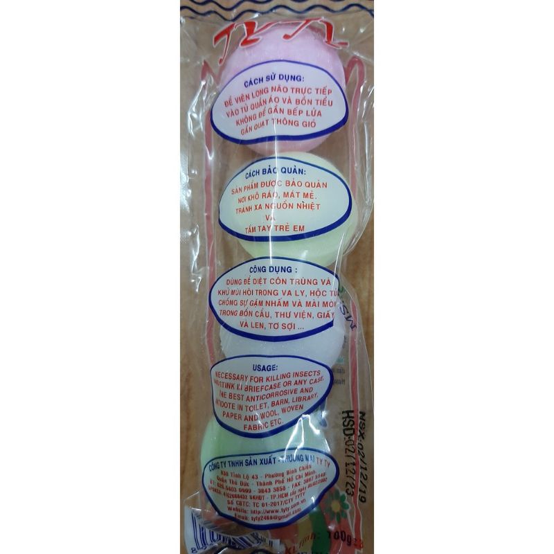 GÓI BĂNG PHIẾN   TYTY 100G 4 viên - đuổi côn trùng gián chuột