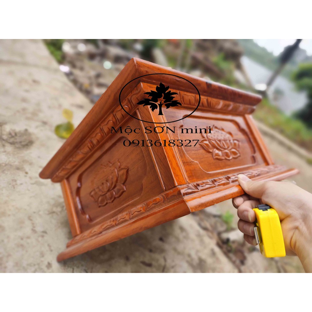 Đế vuông hoa sen gỗ hương,đôn vuông hoa sen kê tượng,đế hoa sen cao 20cm cỡ mặt vuông 40 và nhiều cỡ khách