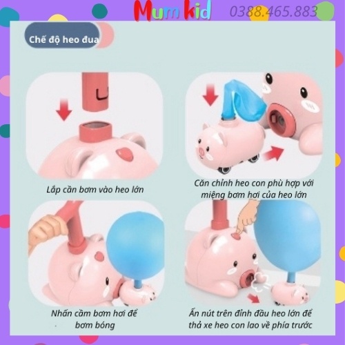 Đồ chơi trẻ em xe bơm bóng bay cho bé vui nhộn MUMKID 06