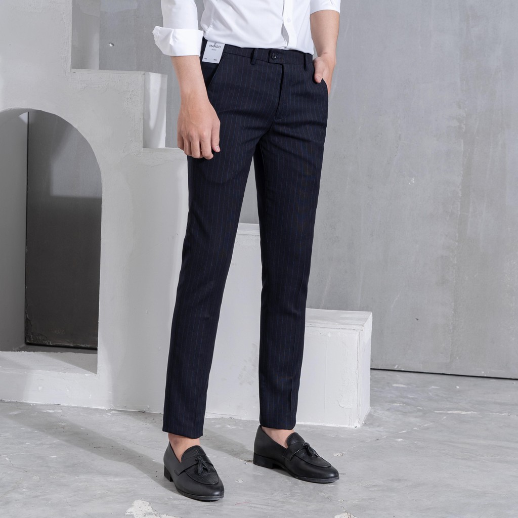 Quần âu nam họa tiết kẻ sọc Edana Menswear,Form dáng Hàn Quốc , chống nhăn , chống xù ,dành người cân nặng 45 -78kg