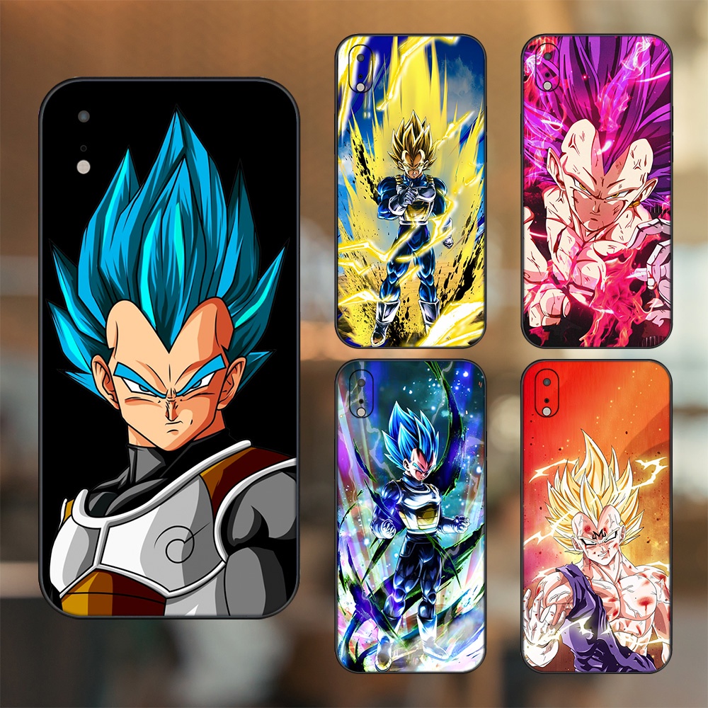 Ốp lưng iPhone Xr dẻo đen cạnh vuông in hình Vegeta Dragon Ball