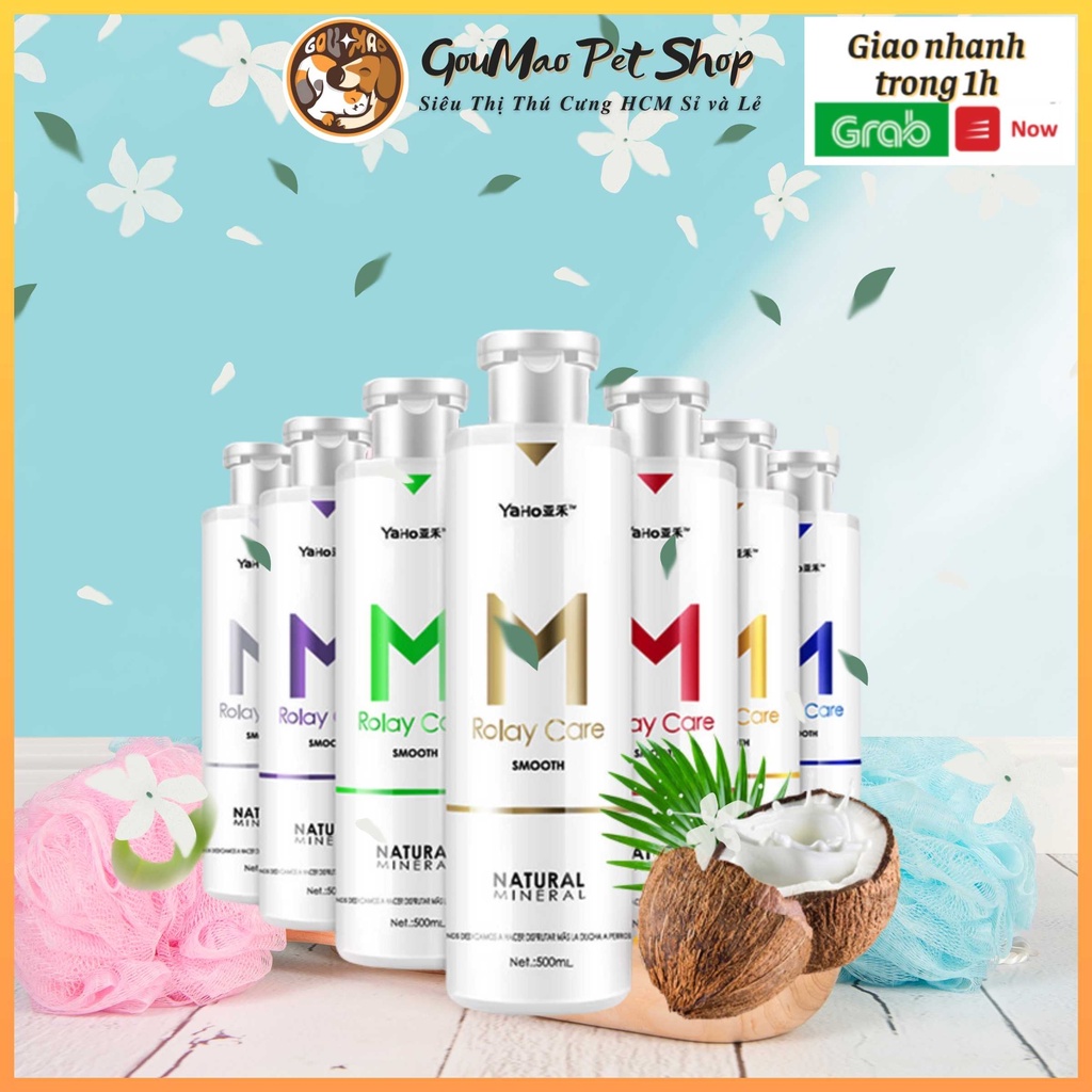 Sữa tắm cho chó mèo Yaho M Rolay Care 500ml chiết xuất thực vật hương thơm tự nhiên giúp mượt lông ,mềm mại - Goumao pet