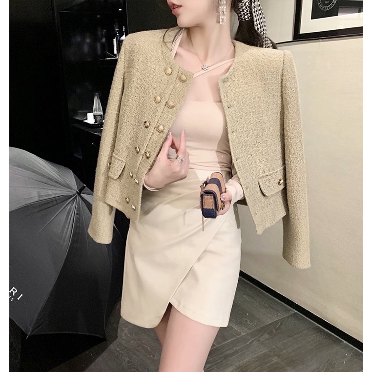 Áo khoác dạ tweed cao cấp phong cách Hàn Quốc ( hàng cao cấp loại 1 )