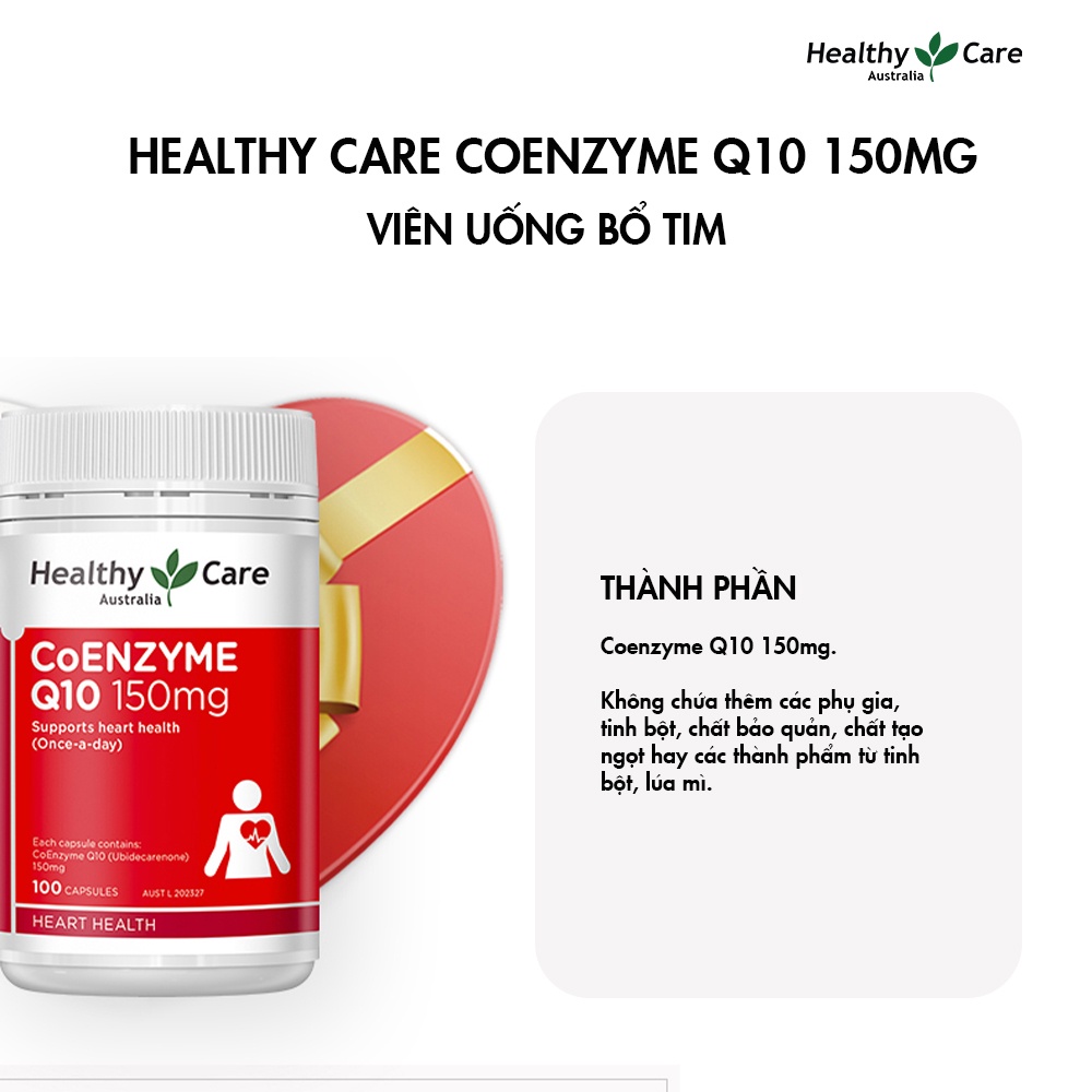 Viên uống bổ tim mạch Healthy Care Coenzyme Q10 100 viên