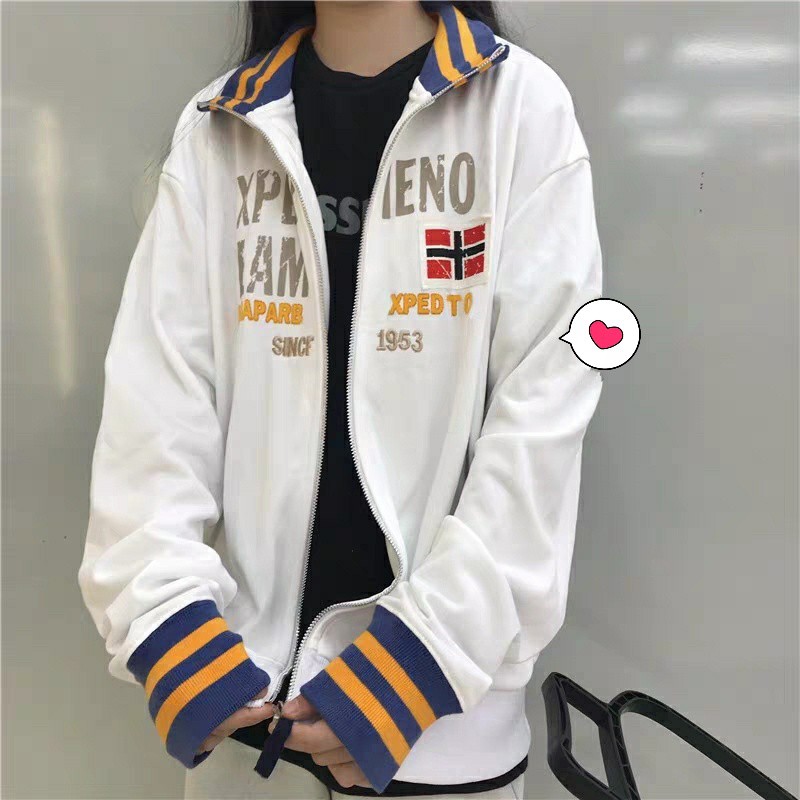 ÁO KHOÁC NỈ NGOẠI TRẮNG MẶC 2 KIỂU - SWEATER EXPEDITION UNISEX