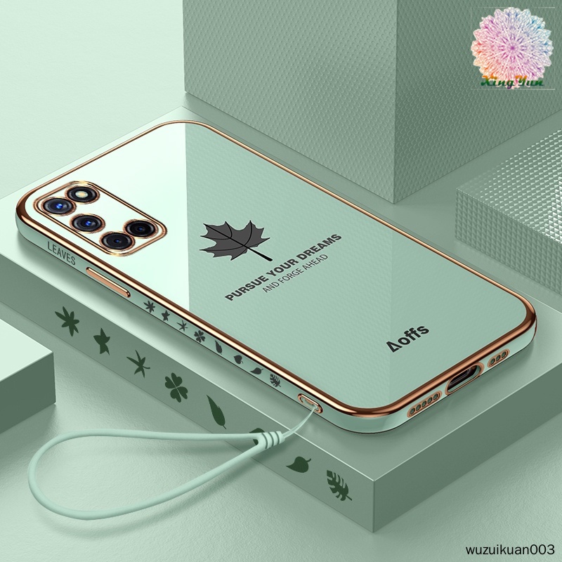 Ốp Điện Thoại Mềm Họa Tiết Lá Phong Có Dây Đeo Cho Oppo A92 A52 A32 A53 2020 A83 A36 A76