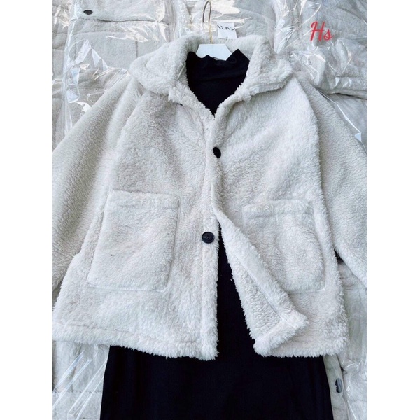 Sét váy len xẻ sau +áo khoác lông HS