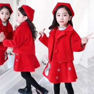 Set ÁO VÁY DẠ KÈM MŨ