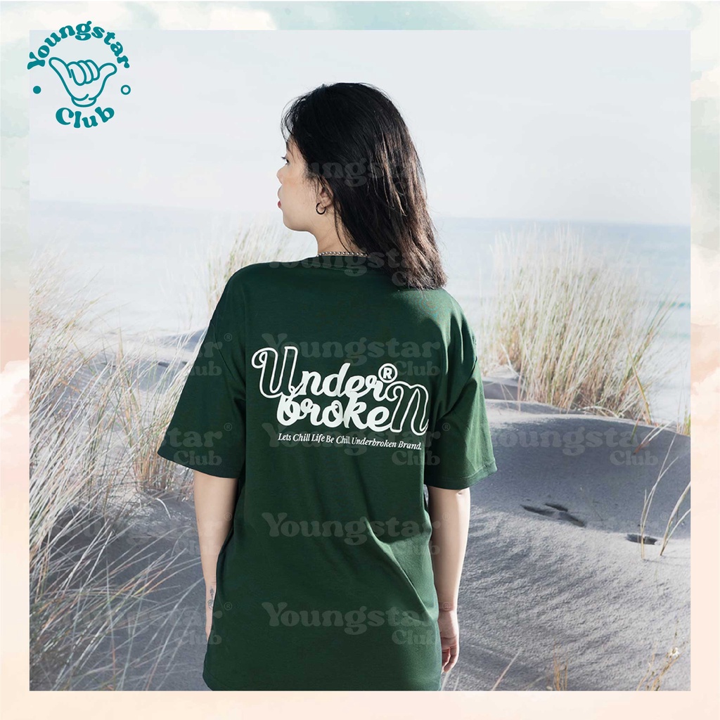 Áo thun xanh lá UNDERBROKEN Áo Thun Tay Lỡ Unisex | BigBuy360 - bigbuy360.vn
