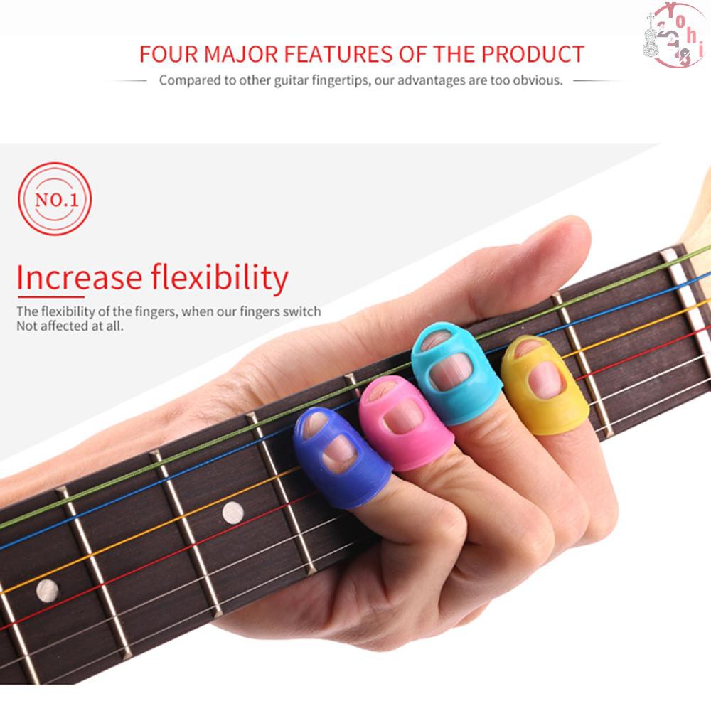 4 miếng bọc ngón tay bằng silicone cho người mới học đàn guitar ukulele