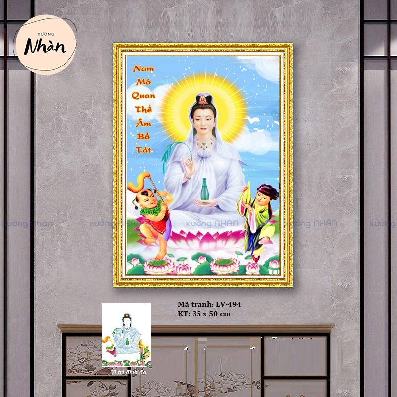Tranh đính đá chủ đề PHẬT BÀ QUAN ÂM