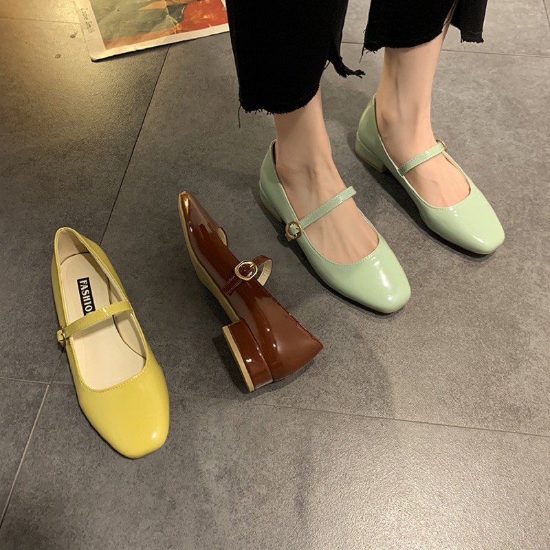 Giày Mary Jane bóng. Sẵn đen 36. Các màu khác od