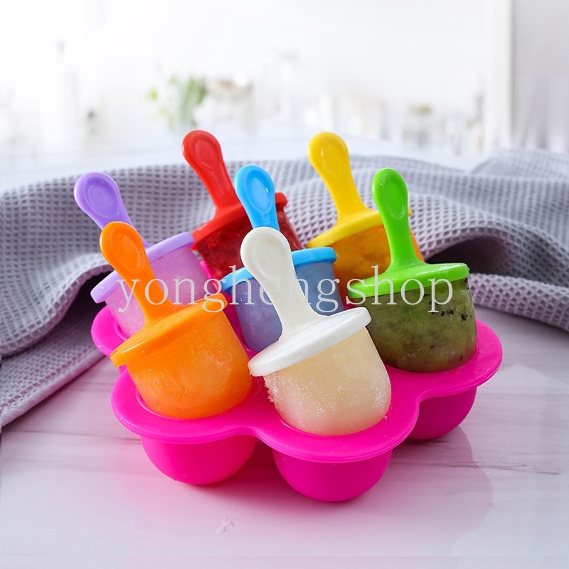 Khuôn Làm Kem Que DIY Bằng Silicone Dành Cho Trẻ Em