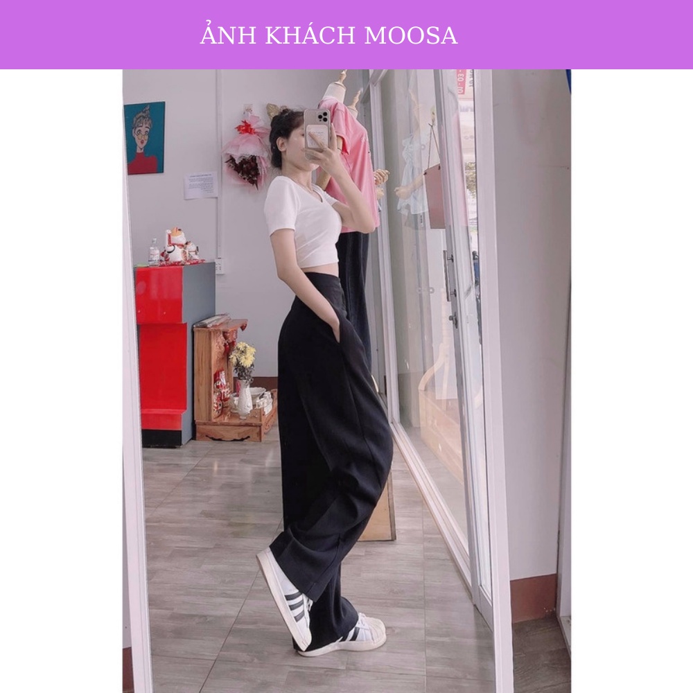 Quần Tây Ống Rộng Lưng Cao Khóa Trươc Dáng Suông Dài Culottes Công Sở Đi Học