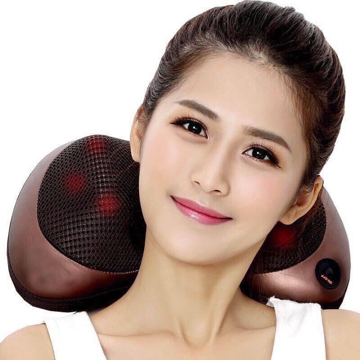 GỐI MASSAGE HỒNG NGOẠI 8 BI AKITA NHẬT BẢN CAO CẤP