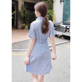 ĐẦM SOMI SỌC XANH LIEN( FREE SHIP 50K)