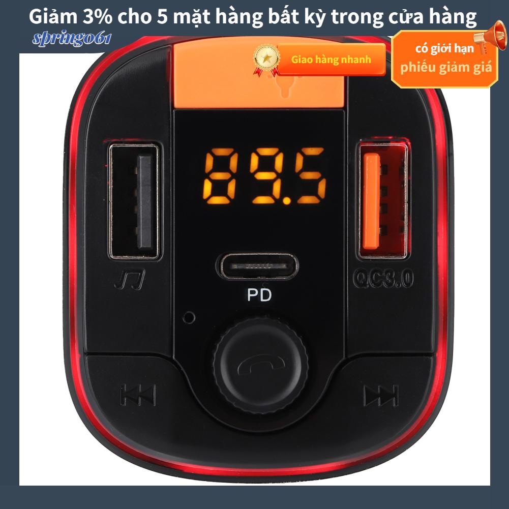 Máy Nghe Nhạc MP3 Bluetooth Rảnh Tay 2 Cổng USB QC3.0 Sạc Nhanh Có Đèn Dùng Trong Xe Hơi