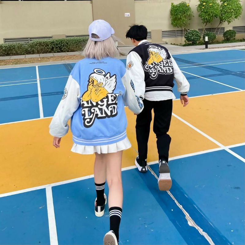 [Mã 151FASHIONSALE1 giảm 10K đơn 50K] Áo Khoác Dù Varsity Angle Land Form Rộng Unisex Vải Mero 2 Lớp