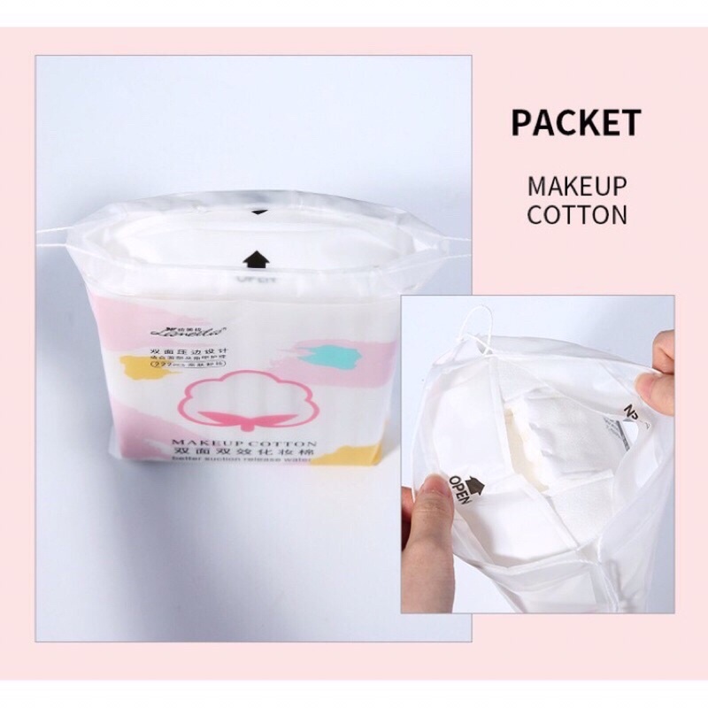 Bông Tẩy Trang LAMEILA 222 Miếng Chất Liệu Cotton 100% [Mẫu Mới]