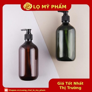 Chai Chiết Mĩ Phẩm ❤ Chai nhựa pet xịt vòi nhấn 300ml chiết mỹ phẩm, đựng dầu gội, sữa tắm , xuong chai lo