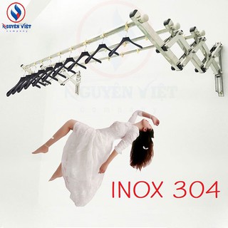 {Freeship-1.4m} GIÀN PHƠI ĐỒ THÔNG MINH GẮN TƯỜNG INOX 304 PHI 32mm DÀI 1.4M