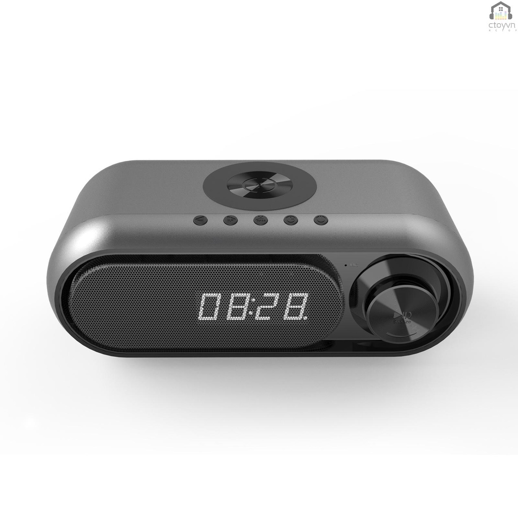 Loa Bluetooth Không Dây Tích Hợp Đồng Hồ Đèn LED Kỹ Thuật Số Đa Chức Năng Sạc Pin