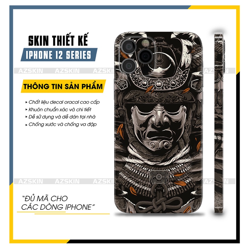 Dán Skin Lưng Viền IPhone 12 Mini - 12 Pro Max Hình Satan |SK_IPTT31| Chất Liệu Film Chính Hãng, Cắt Khuôn CNC Dễ Dùng