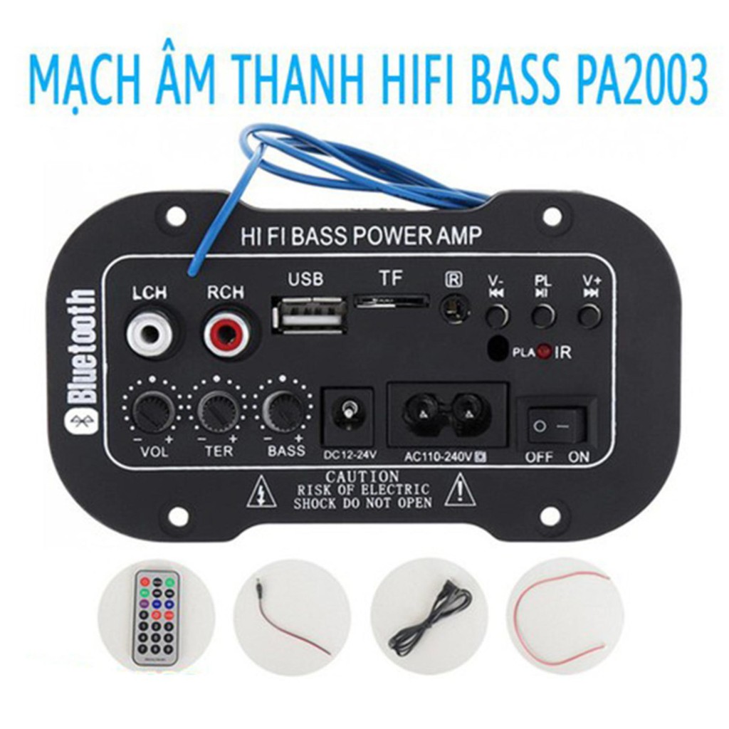 Âm Ly Bluetooth TDA PA2003A HiFi Bass 60- 80W Mạch Loa Crown