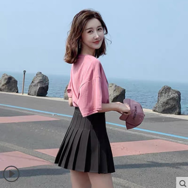 Chân váy xếp ly ngắn KH510, chân váy xoè tennis cạp cao xếp li khoá hông có lót trong