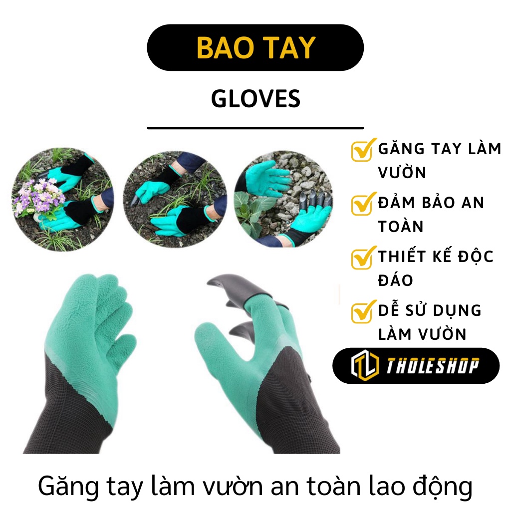 Bao Tay Làm Vườn - Găng Tay Bảo Hộ Có Móng Vuốt Chuyên Dụng Bới Đất, Chăm Sóc Cây 3147