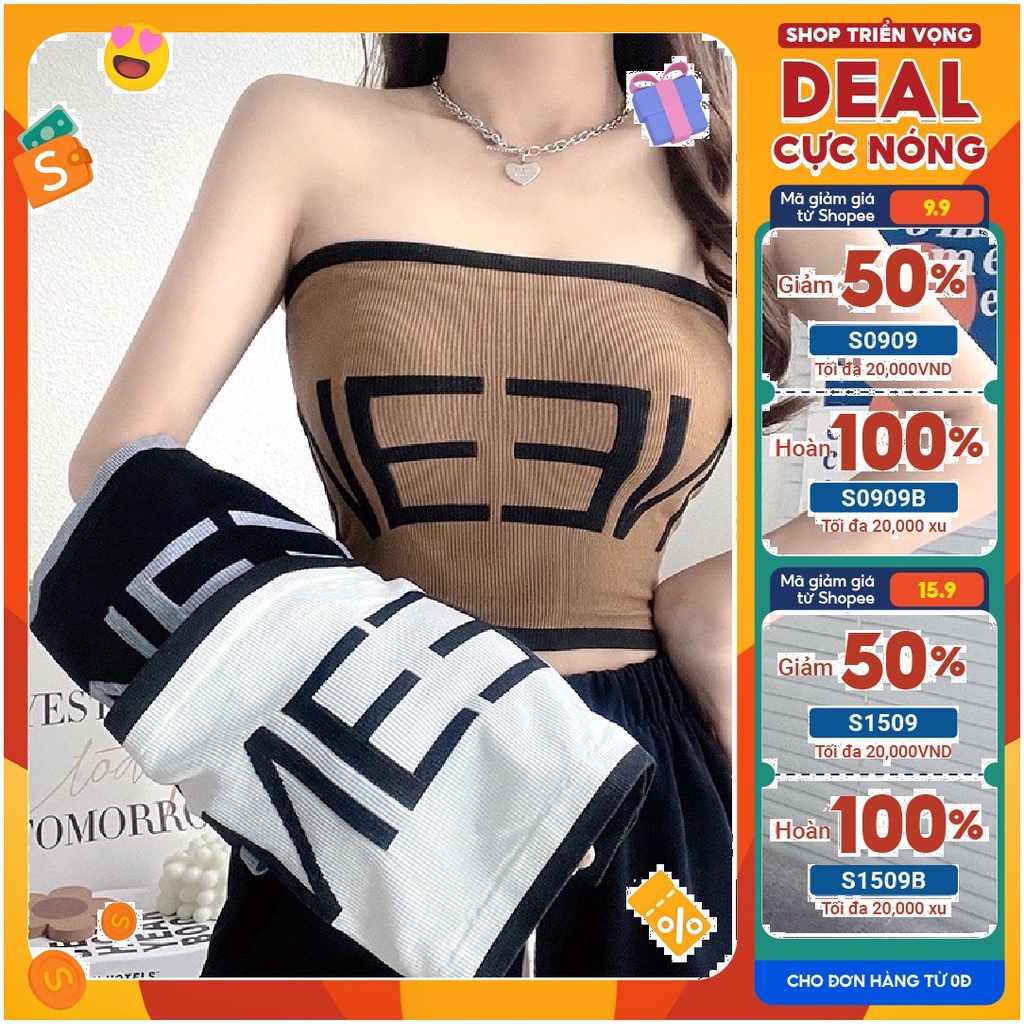 Áo Bra quây NEEN - áo ống không dây có đệm mút mỏng chất cotton tăm