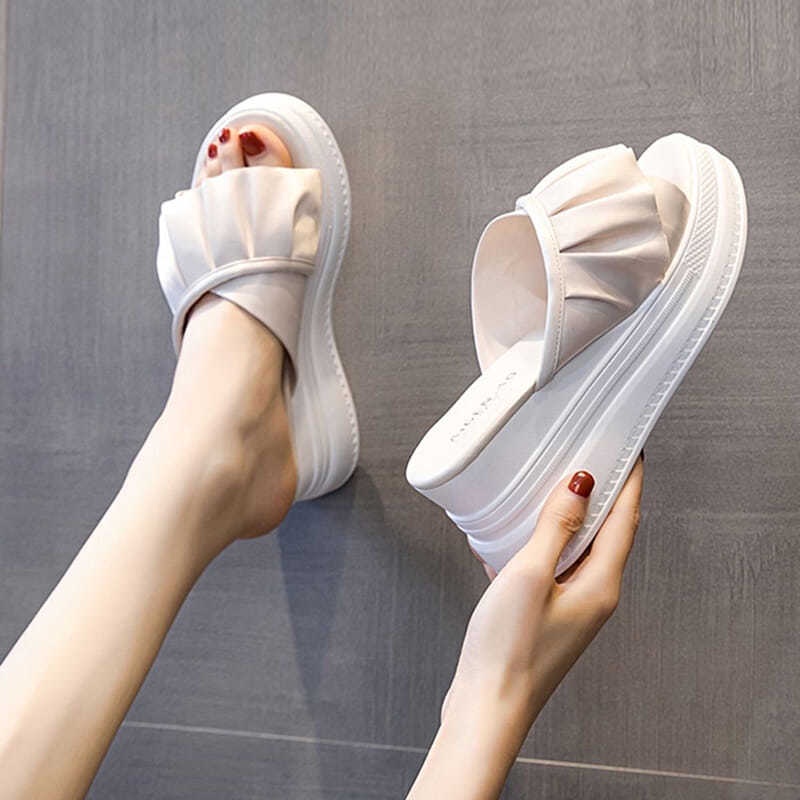 Dép Sandal Mùa Hè Đế Xuồng Dày Cao Gót Chống Trượt Thời Trang Mùa Hè Dành Cho Nữ 2021