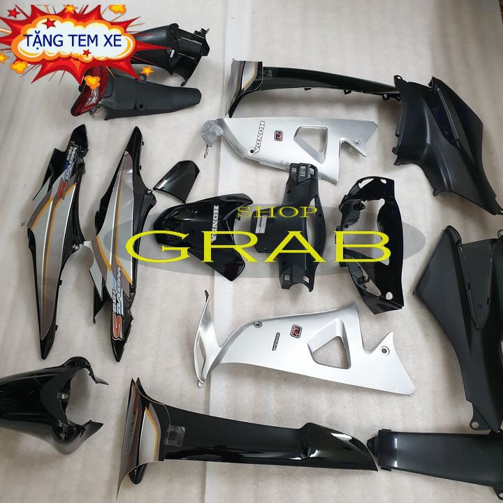 Dàn áo xe Wave Anpha, Wave S100,Wave RS đời 2006 đến 2016 -MÀU ĐEN