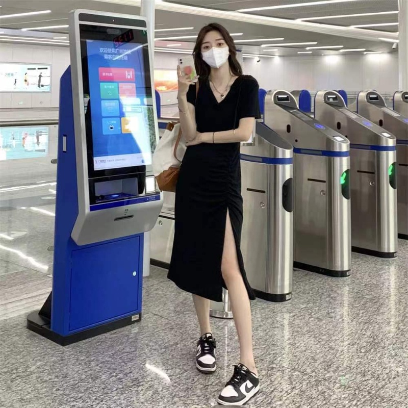 Đầm Lưng Cao Dáng Ôm Xẻ Tà Thời Trang Mùa Hè Cho Nữ